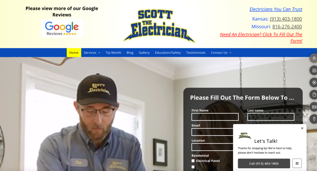 scott the electrician home page