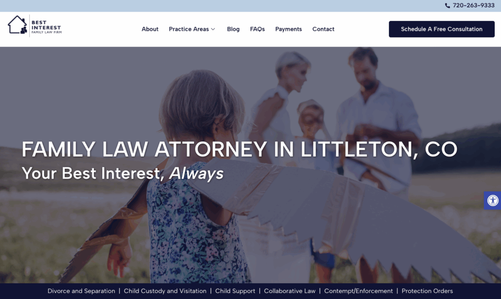 Website creation for best interest family law