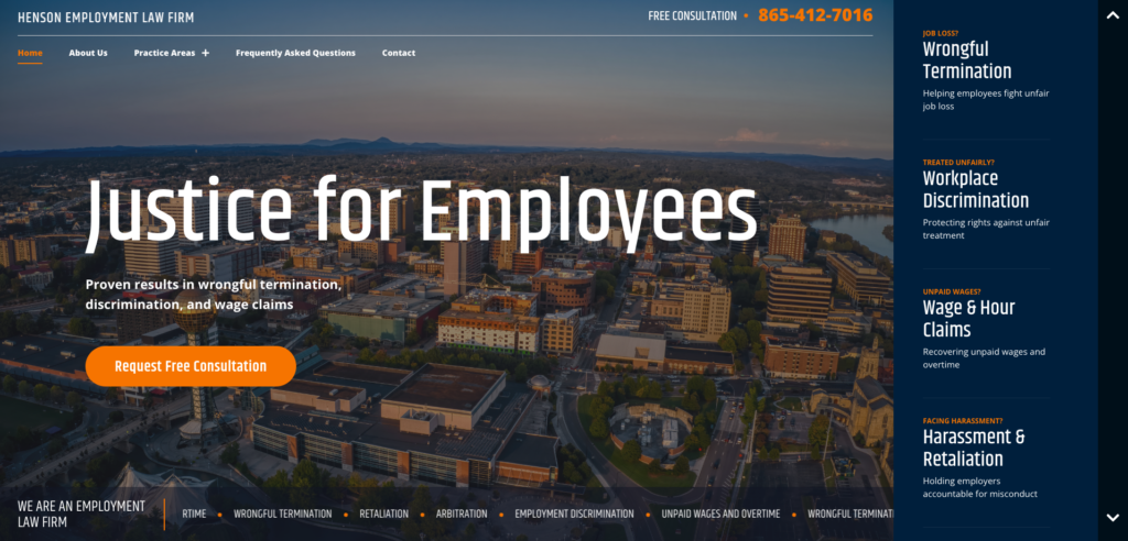 Henson Employment Law Firm PLLC Website